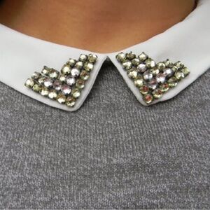 LOFT jeweled collared sweater - Size Small